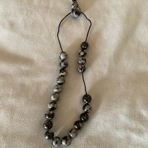 Obsidian bead bracelet. Black and white